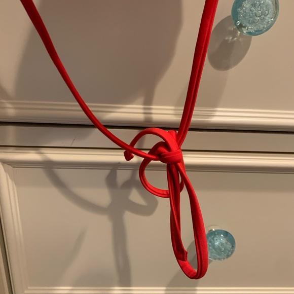 Girlfriend Collective Marina Cabo Red String Bikini Top Size Medium - Picture 4 of 6